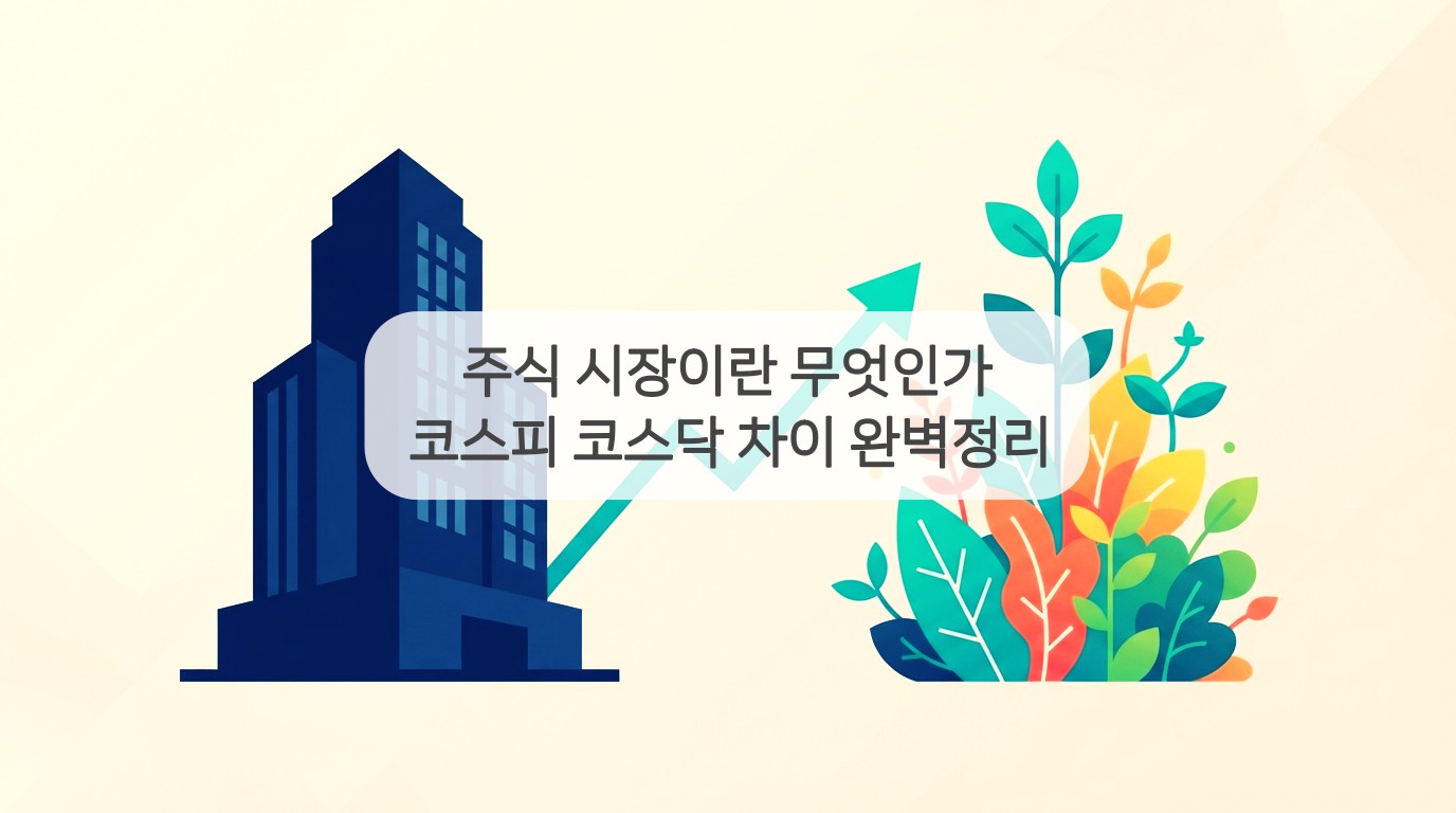 코스피 코스닥 차이 대표 이미지 - 대형기업 안정성과 중소벤처기업 성장성 대비